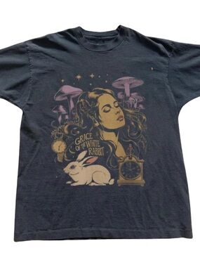 Grace of the White Rabbit Graphic Tee - Black